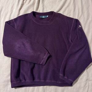 ORVIS Purple Fleece Pullover Sweatshirt Long Sleeve Crew Neck Size M